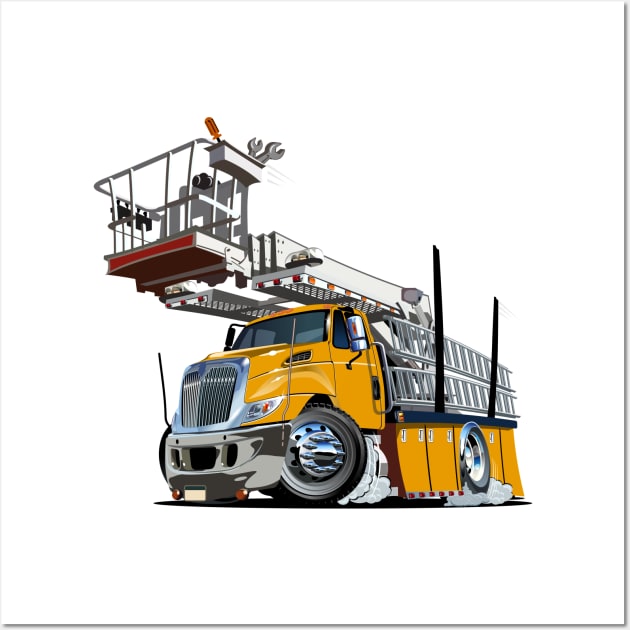 Cartoon Platform Lift Truck Wall Art by Mechanik